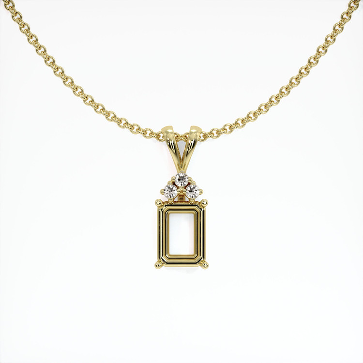 18K Yellow Gold Accent Stones Pendant Setting