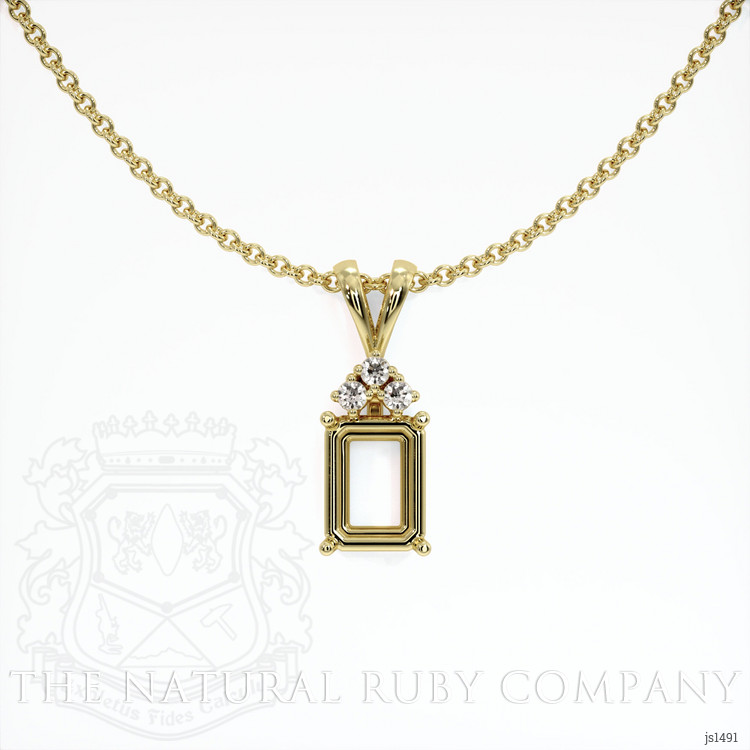 18K Yellow Gold Accent Stones Pendant Setting