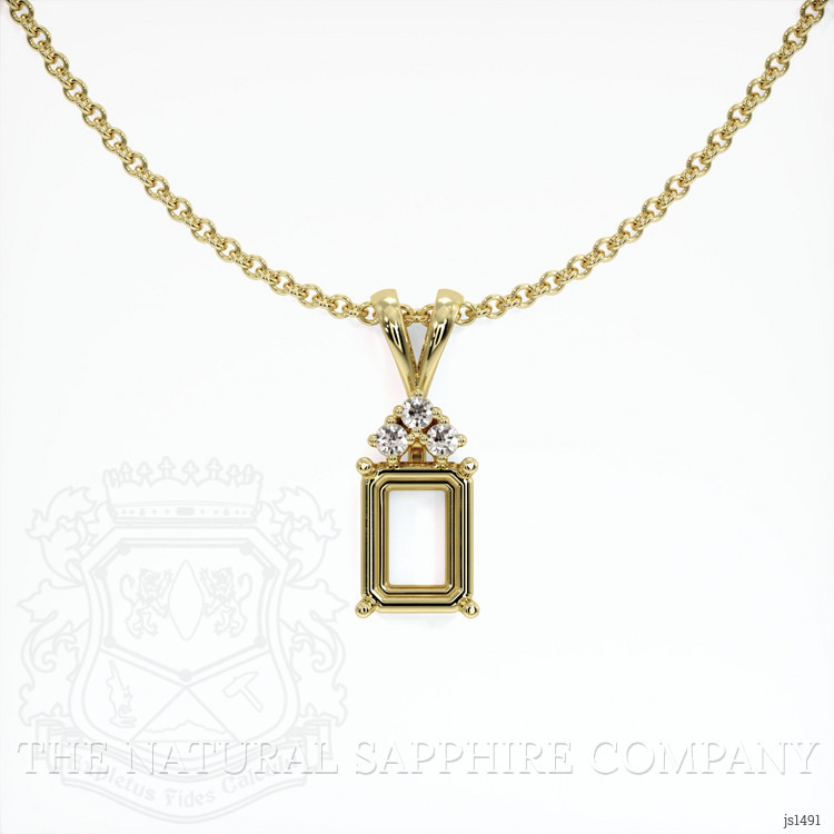 18K Yellow Gold Accent Stones Pendant Setting