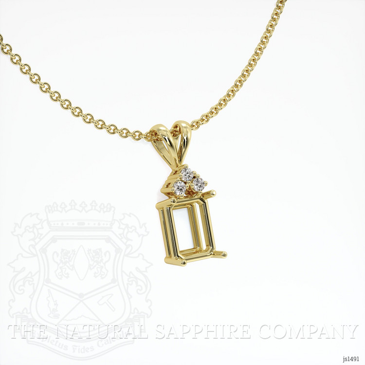 18K Yellow Gold Accent Stones Pendant Setting
