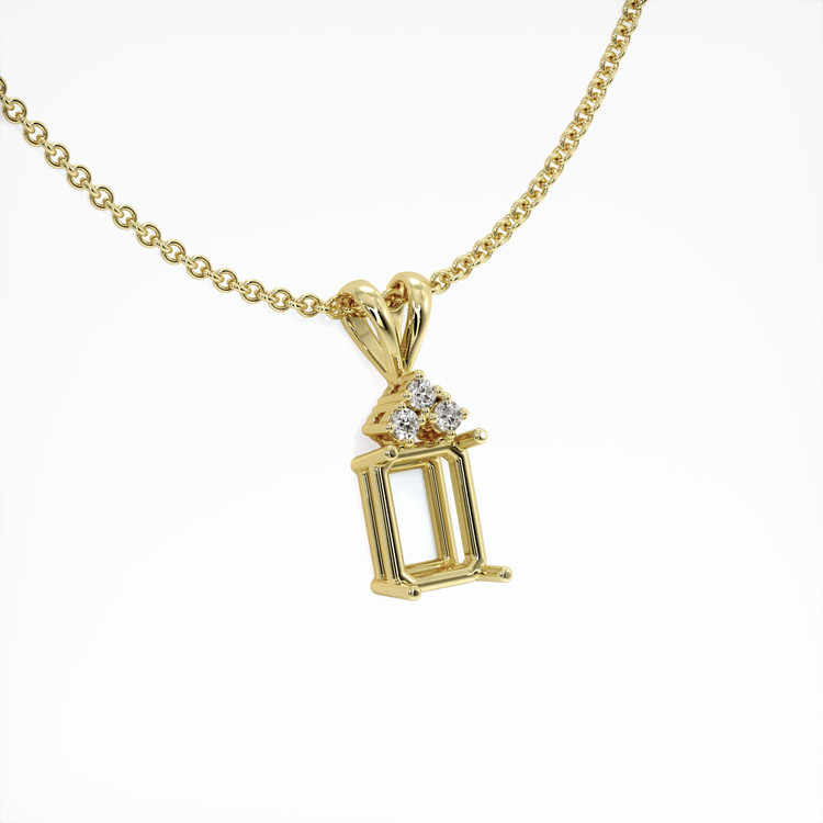 18K Yellow Gold Accent Stones Pendant Setting