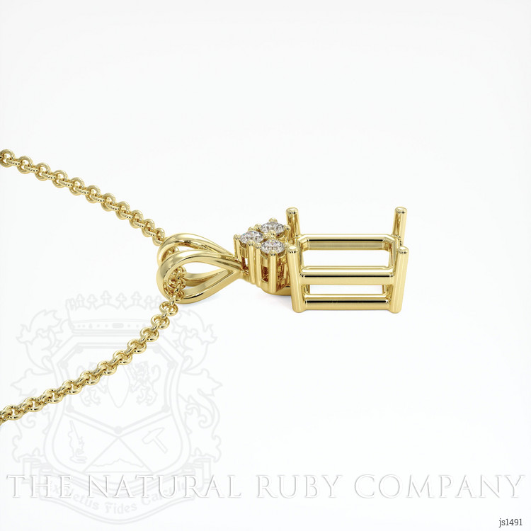 18K Yellow Gold Accent Stones Pendant Setting