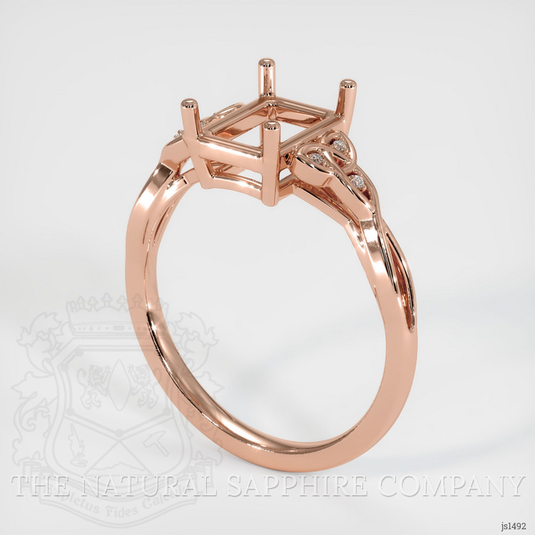 14K Rose Gold Accent Stones Ring Setting
