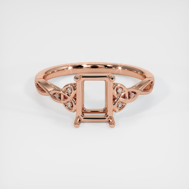 14K Rose Gold Accent Stones Ring Setting