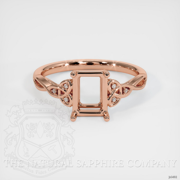 14K Rose Gold Accent Stones Ring Setting