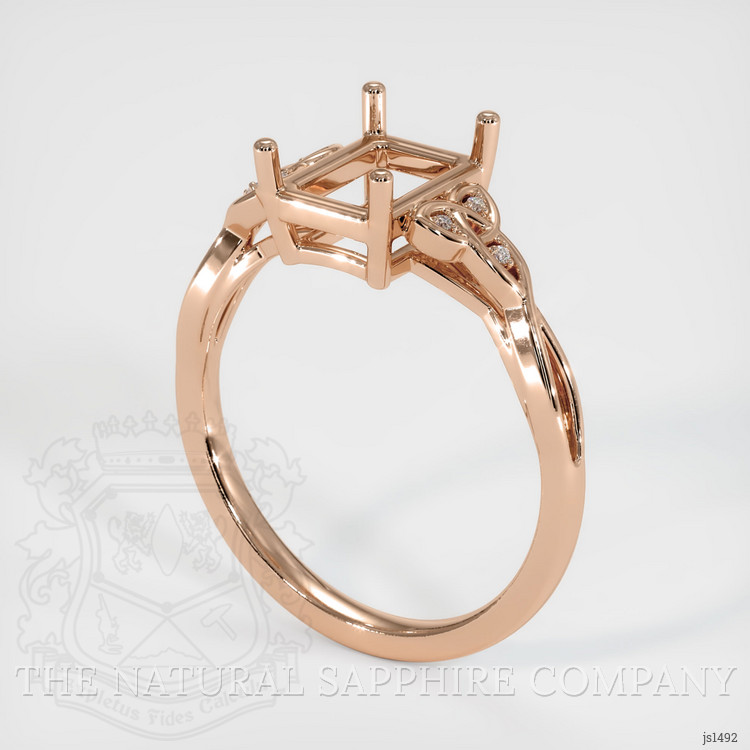 18K Rose Gold Accent Stones Ring Setting