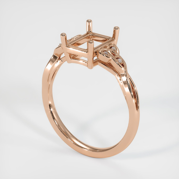 18K Rose Gold Accent Stones Ring Setting