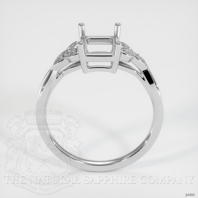 14K White Gold Accent Stones Ring Setting