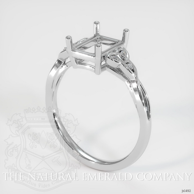 18K White Gold Accent Stones Ring Setting