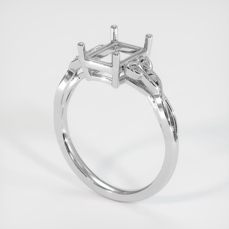 18K White Gold Accent Stones Ring Setting