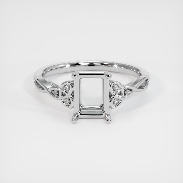 18K White Gold Accent Stones Ring Setting