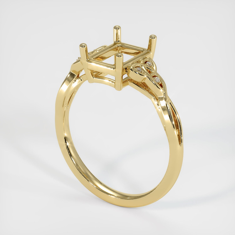 14K Yellow Gold Accent Stones Ring Setting