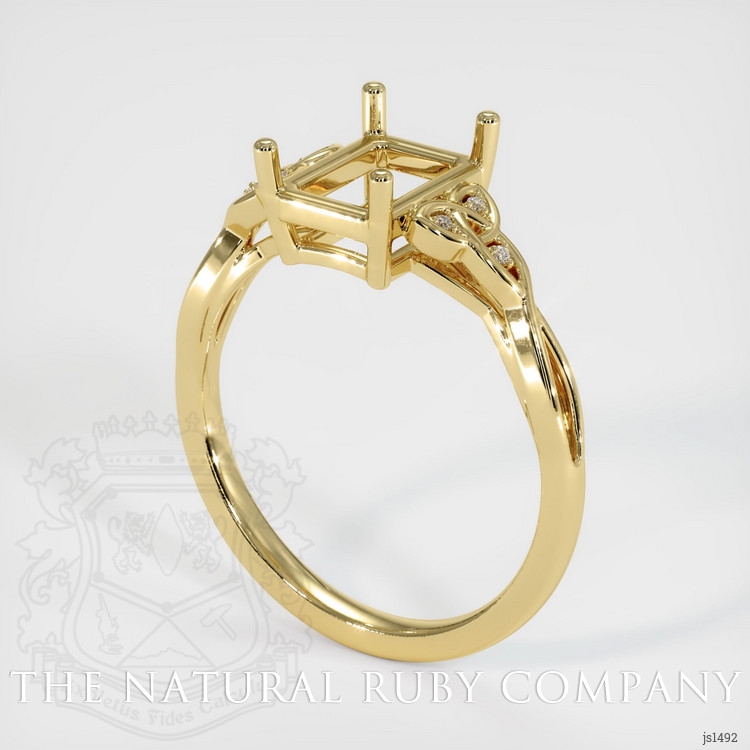 18K Yellow Gold Accent Stones Ring Setting