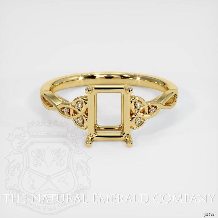 18K Yellow Gold Accent Stones Ring Setting