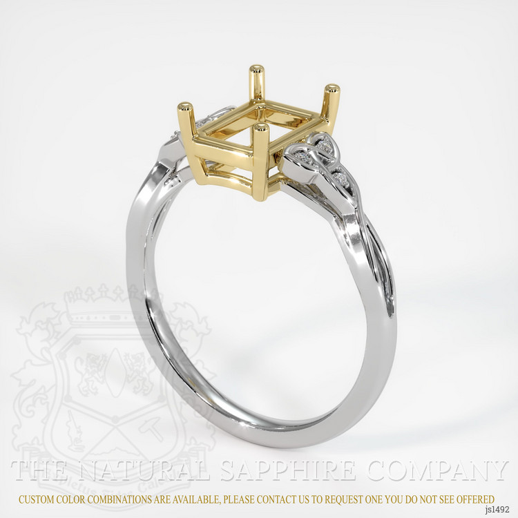 14K Yellow & White Accent Stones Ring Setting