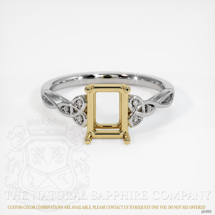 14K Yellow & White Accent Stones Ring Setting