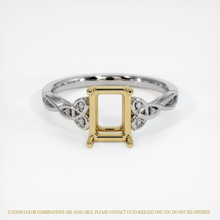 14K Yellow & White Accent Stones Ring Setting