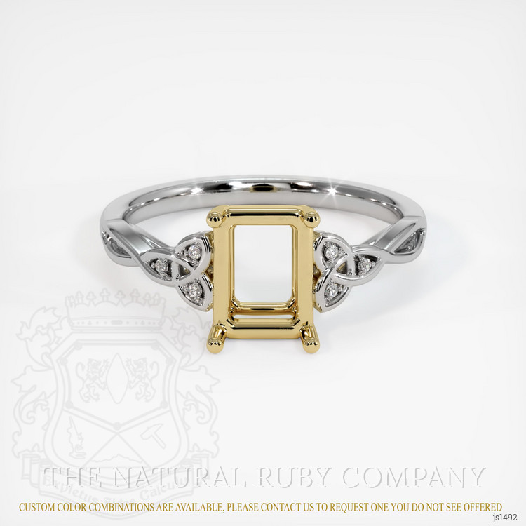 14K Yellow & White Accent Stones Ring Setting