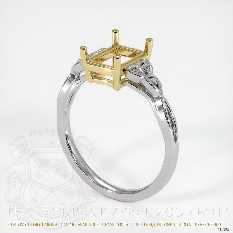 18K Yellow & White Accent Stones Ring Setting