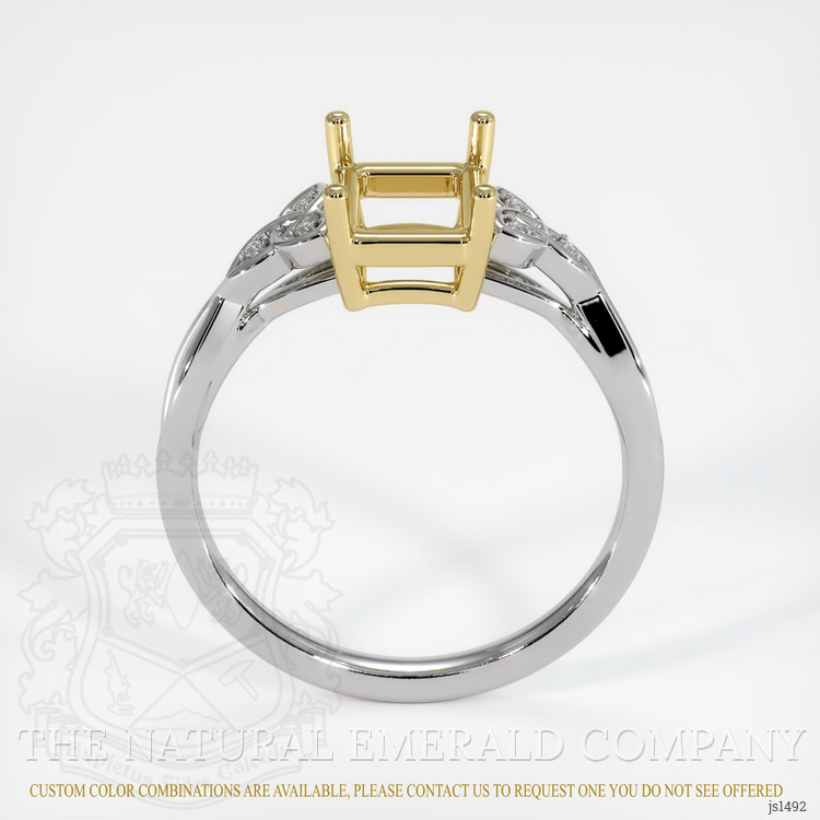 18K Yellow & White Accent Stones Ring Setting