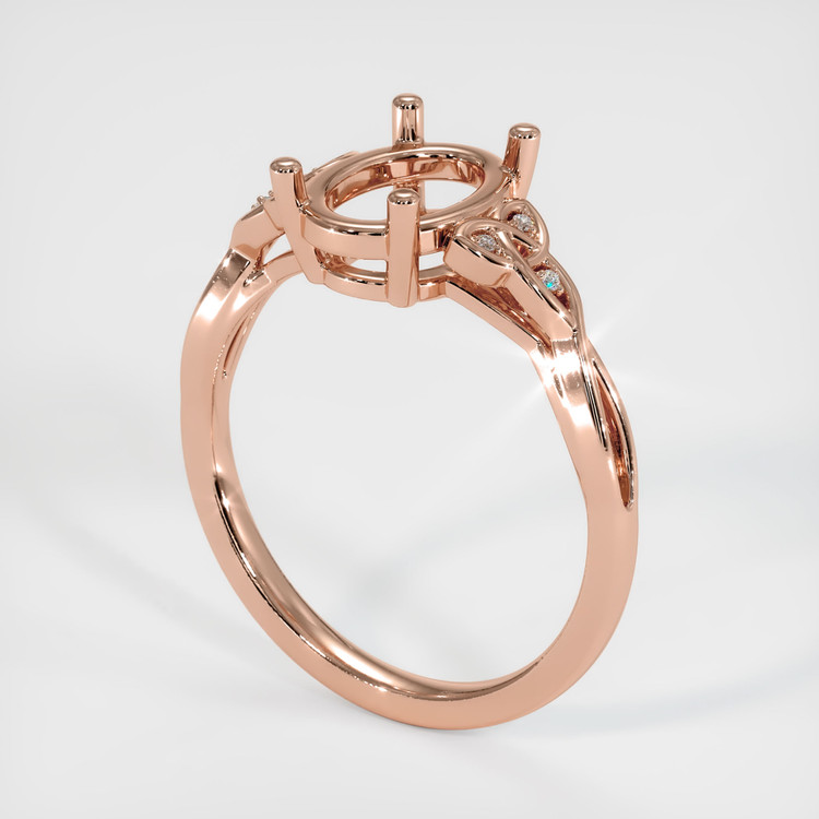 14K Rose Gold Accent Stones Ring Setting