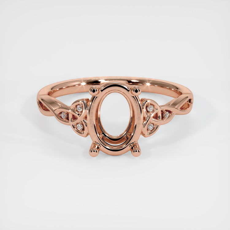 14K Rose Gold Accent Stones Ring Setting
