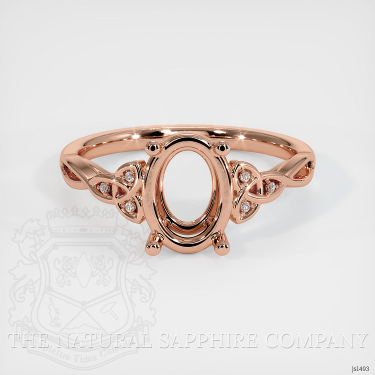 14K Rose Gold Accent Stones Ring Setting