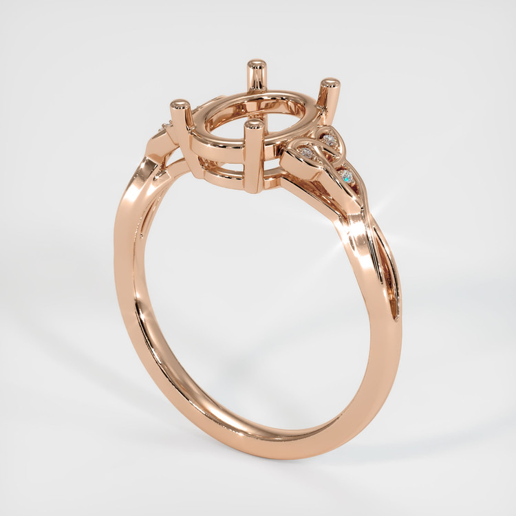 18K Rose Gold Accent Stones Ring Setting