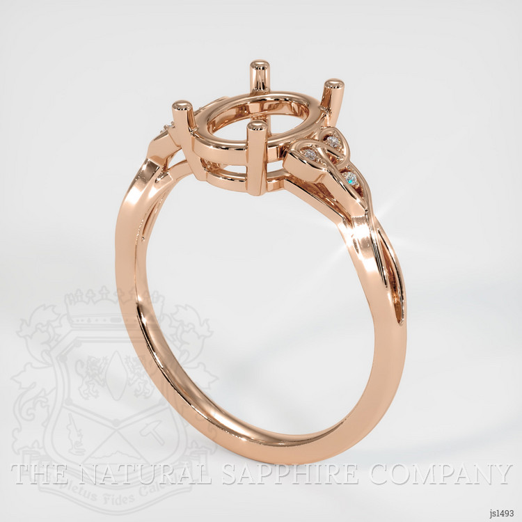 18K Rose Gold Accent Stones Ring Setting