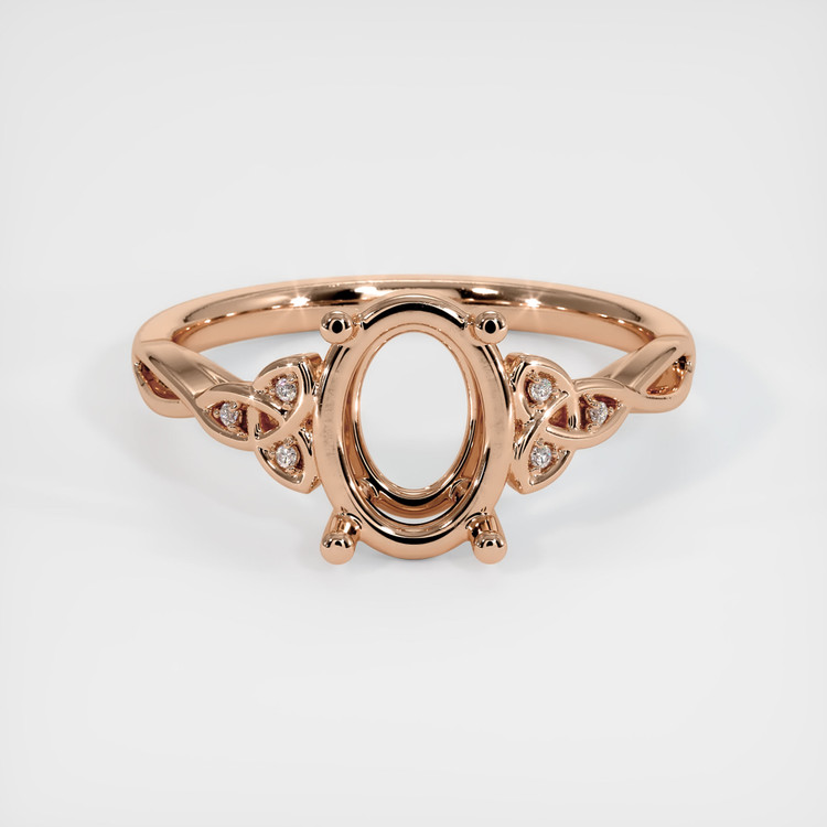 18K Rose Gold Accent Stones Ring Setting