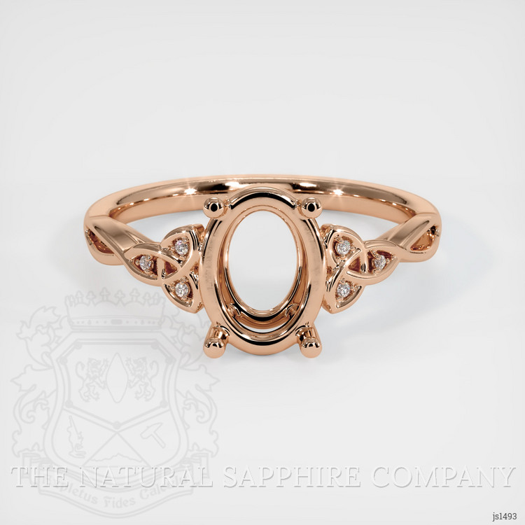 18K Rose Gold Accent Stones Ring Setting