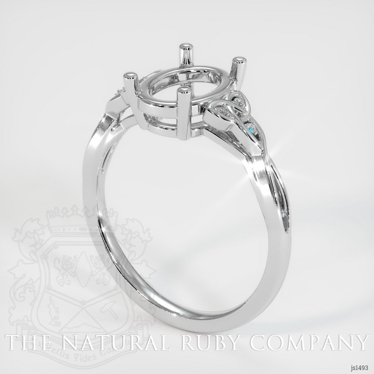 14K White Gold Accent Stones Ring Setting