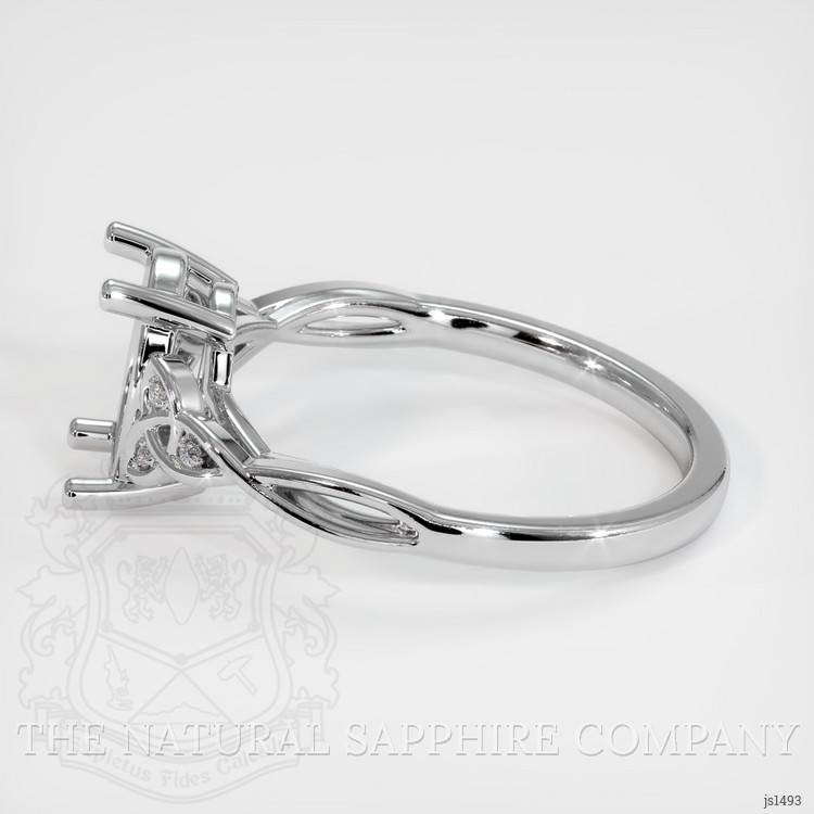 14K White Gold Accent Stones Ring Setting