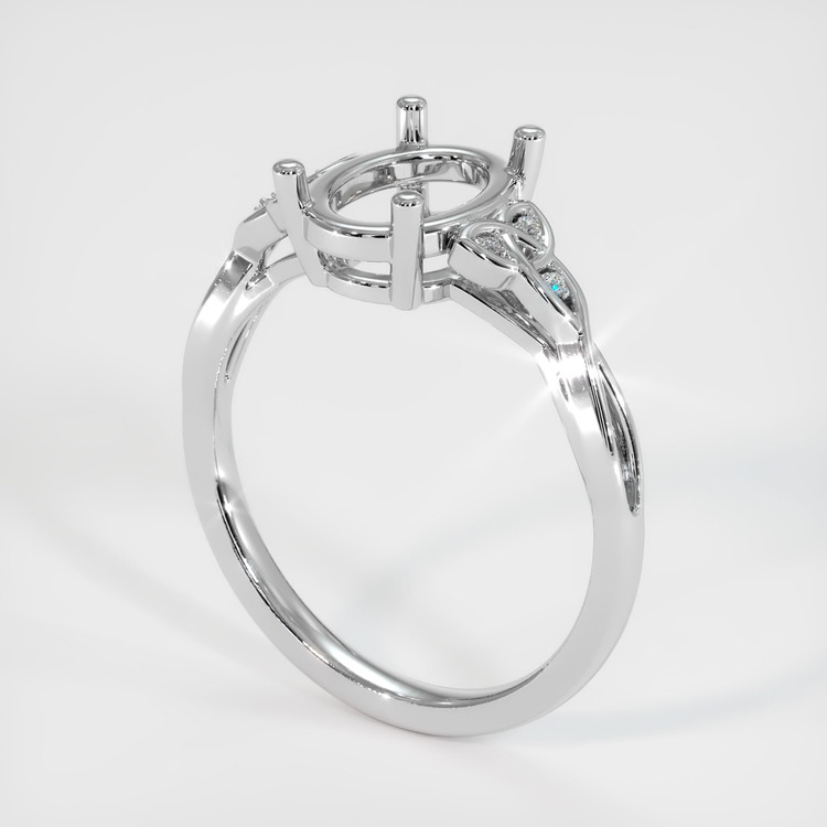 18K White Gold Accent Stones Ring Setting