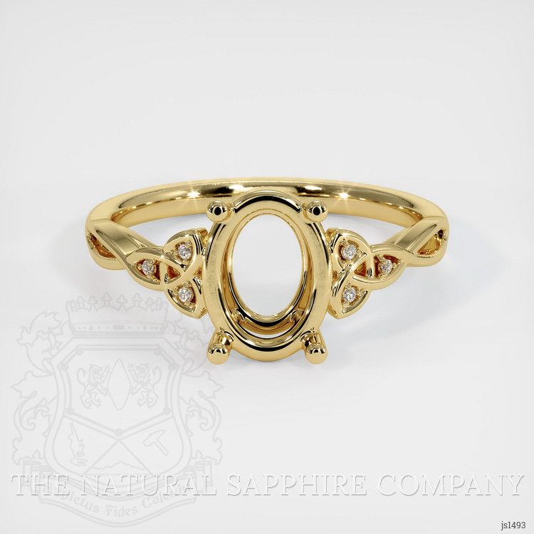 10K Yellow Gold Accent Stones Ring Setting