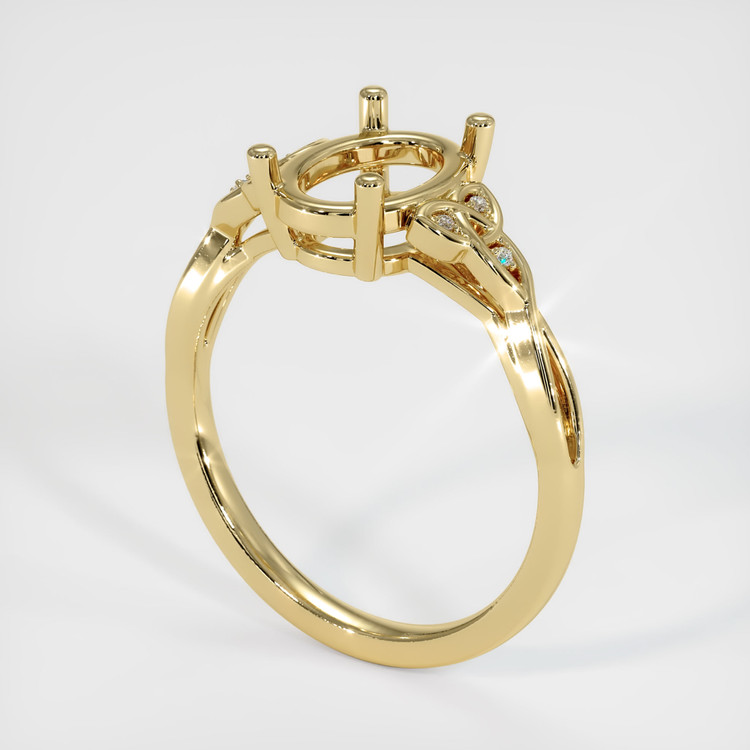 14K Yellow Gold Accent Stones Ring Setting