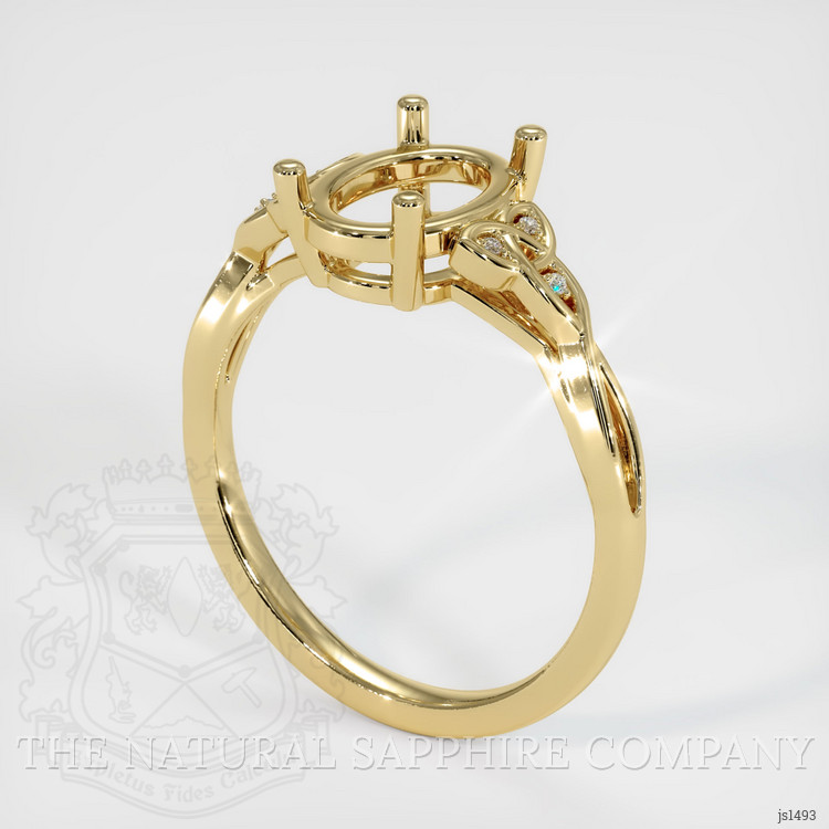 14K Yellow Gold Accent Stones Ring Setting