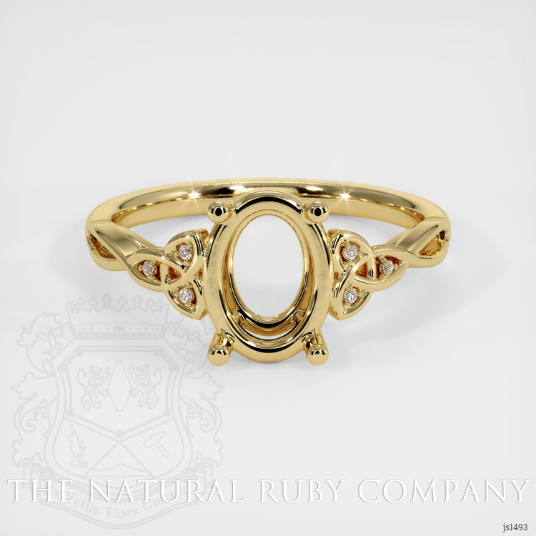 14K Yellow Gold Accent Stones Ring Setting