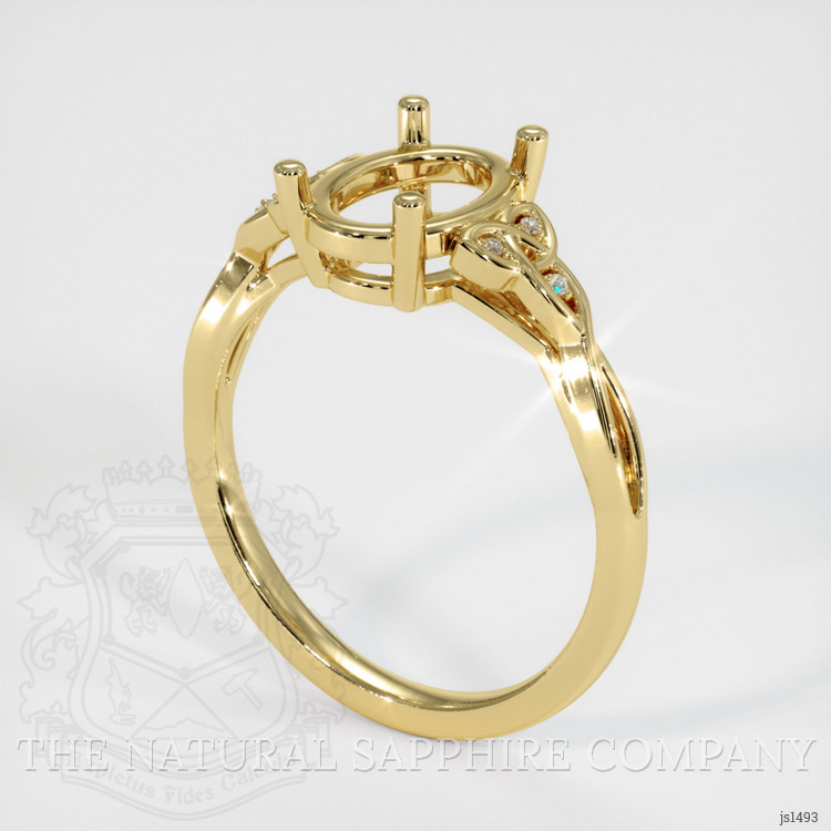 18K Yellow Gold Accent Stones Ring Setting