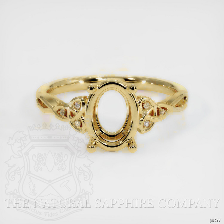 18K Yellow Gold Accent Stones Ring Setting
