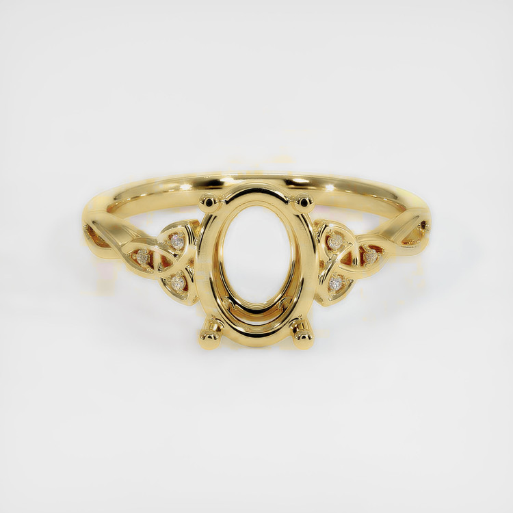 18K Yellow Gold Accent Stones Ring Setting