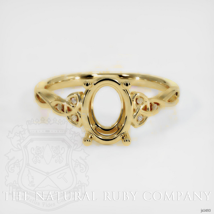 18K Yellow Gold Accent Stones Ring Setting