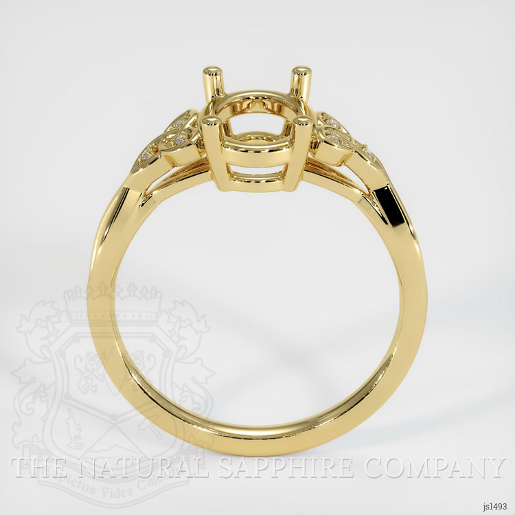 18K Yellow Gold Accent Stones Ring Setting