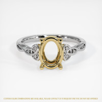 14K Yellow & White Accent Stones Ring Setting Image