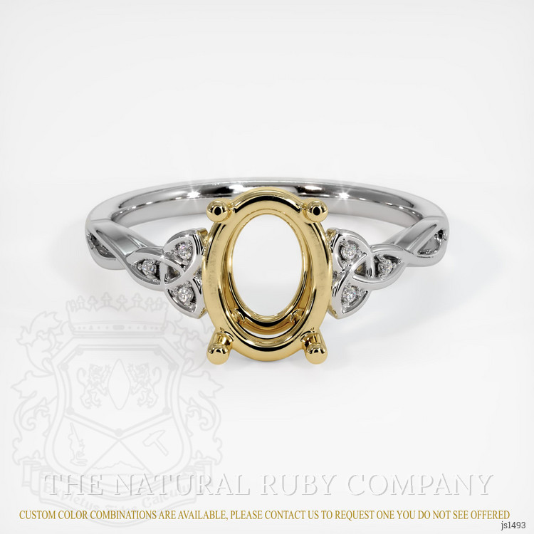 14K Yellow & White Accent Stones Ring Setting