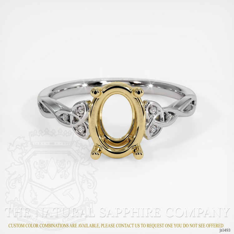 14K Yellow & White Accent Stones Ring Setting