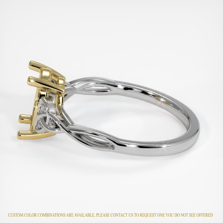 14K Yellow & White Accent Stones Ring Setting