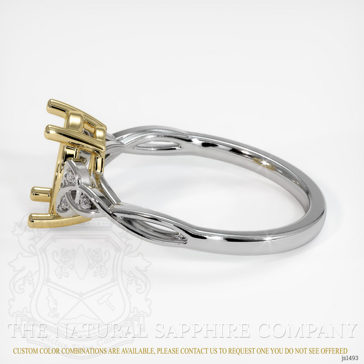 14K Yellow & White Accent Stones Ring Setting