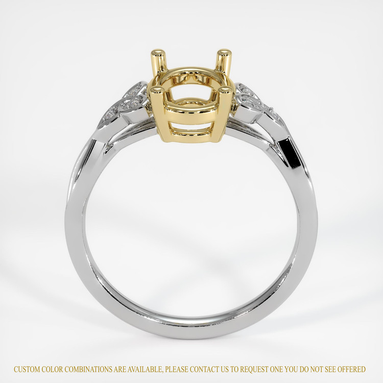 14K Yellow & White Accent Stones Ring Setting