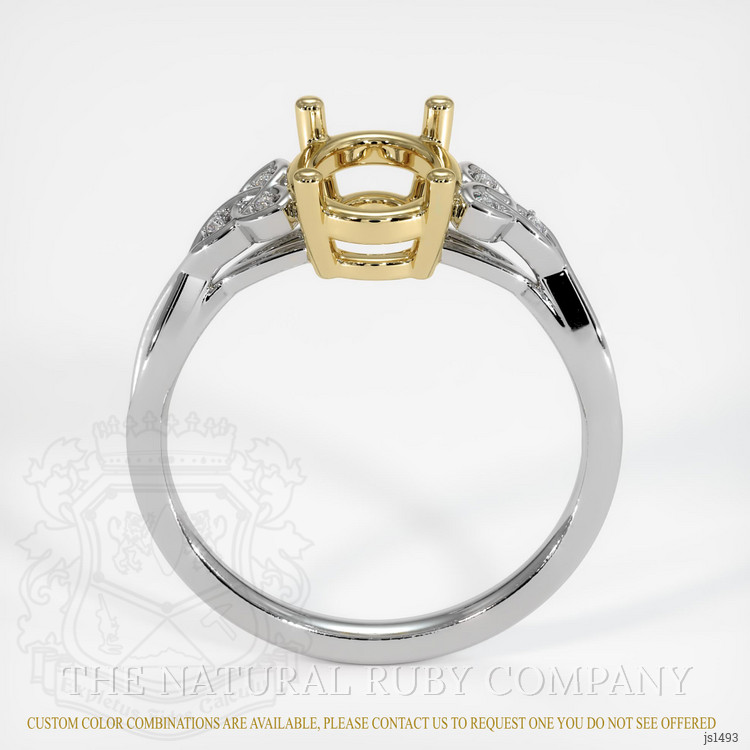 14K Yellow & White Accent Stones Ring Setting